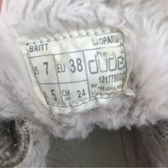 Hey Dude BRITT Tan Tweed Leopard Heel Fur Lined Lace Up Shoes - Picture 13 of 13